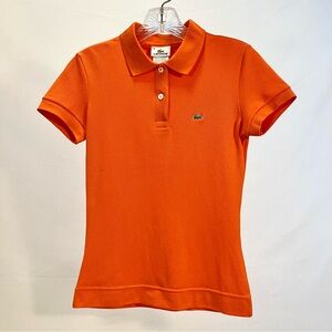 Lacoste Short-Sleeve Polo Shirt in Bright Orange